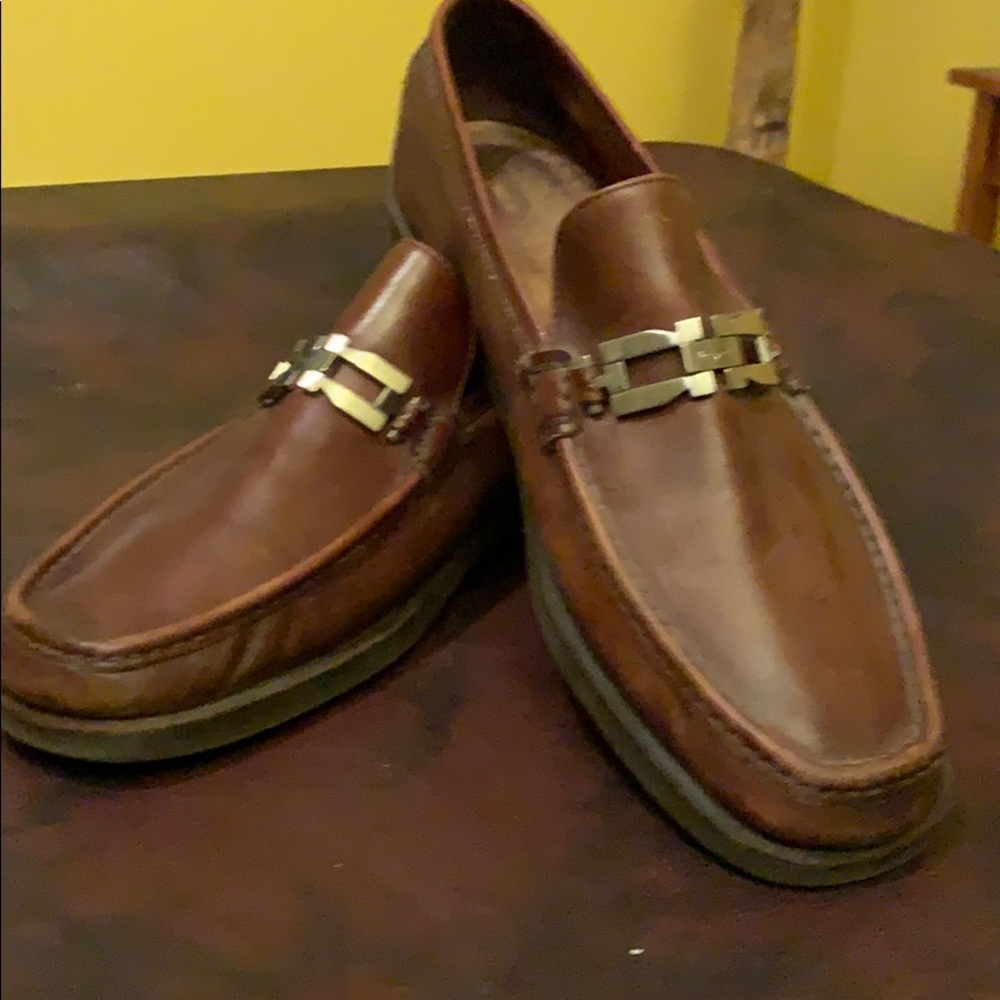 Brown leather Ferragamo loafers